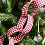 Red Gingham Christmas Paper Chains Garland Kit, thumbnail 2 of 3