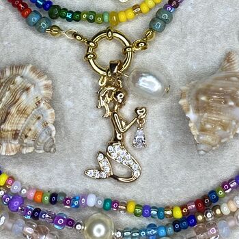 Rainbow Semi Precious Charm Necklace, 3 of 8