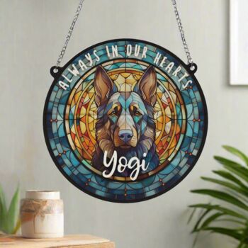 German Shepherd Black Memorial Suncatcher, 5 of 6