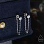 Sterling Silver White Opal And Chain Ear Jacket, thumbnail 1 of 11