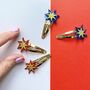 Gold Glitter Star Hair Clips, thumbnail 8 of 11