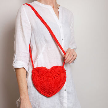 Red Heart Bag Crochet Kit Heart Research UK Charity, 3 of 7