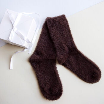 Fuzzy Knitted Cosy Bed Socks, 6 of 10