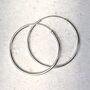 Sterling Silver 35mm Hoop Earrings, thumbnail 2 of 4
