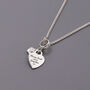 Forget Me Not Memorial Heart Personalised Silver Necklac, thumbnail 5 of 7