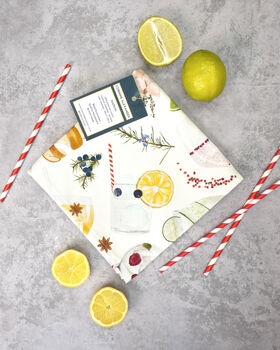 Gin And Tonic Napkin Set | Gift For Gin Lovers | Cotton Napkins Set Of Four, 6 of 6