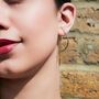 Half Hoop Textured Threader Sterling Silver Earrings, thumbnail 3 of 6