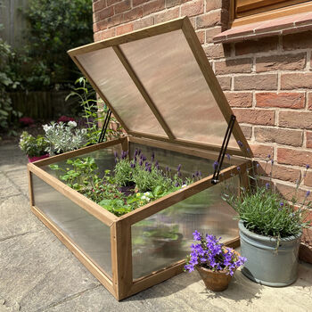 Wooden Framed Polycarbonate Coldframe With Foil Tape, 3 of 9