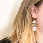 Geometric Monochrome Statement Earrings For Her, thumbnail 4 of 7