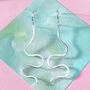 Silver Abstract Wavy Hooped Earrings, thumbnail 1 of 8