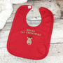 Personalised Embroidered First Christmas Bib, thumbnail 3 of 7