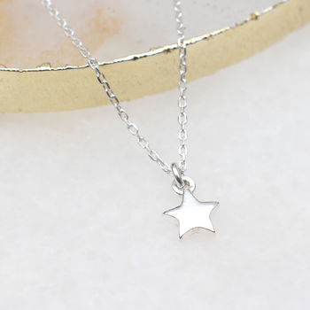 Sterling Silver Tiny Star Necklace, 2 of 5