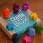 Set Of Nine Gift Boxed Robot Shaped Wax Crayons, thumbnail 4 of 5