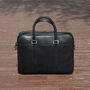 Minimalist Leather Briefcase Laptop Bag Black, thumbnail 1 of 9