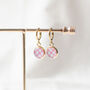 Pink And White Checkerboard Earrings, thumbnail 2 of 6