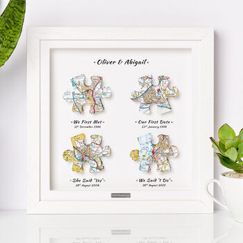 Four Personalised Jigsaw Maps Framed Print, 5 of 9
