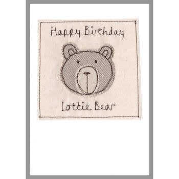Personalised Bear 1st Or Any Birthday Card For Girl, 9 of 11