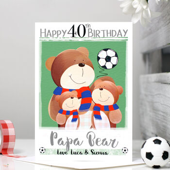 Personalised Daddy Bear Football Birthday Card, 8 of 12