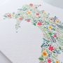 Floral Map Of Wales Greeting Card, thumbnail 2 of 3