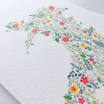 Floral Map Of Wales Greeting Card, 2 of 3