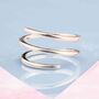 Silver And Gold Corkscrew Spiral Rings, thumbnail 3 of 8