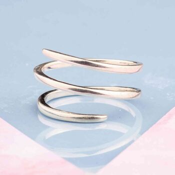 Silver And Gold Corkscrew Spiral Rings, 3 of 8