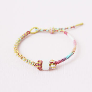 Rainbow And Gold White Jade Lucky Braided Bracelet, 7 of 7