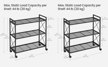 Three Tier Metal Storage Rack With Wheels, 2 of 8