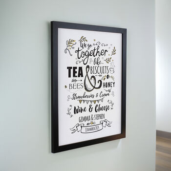 Personalised We Go Together Black Poster Frame, 2 of 3