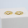 14k Gold Colour Sterling Silver Faceted Hoop Earrings, thumbnail 4 of 5