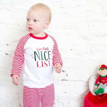 Personalised Nice List Christmas Pyjamas, 2 of 4