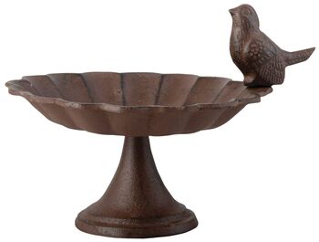 Traditional Freestanding Cast Iron Bird Bath And Feeder, 3 of 5