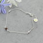 Daisy Enamel Ankle Bracelet With Tiger Eye Detail, thumbnail 1 of 3