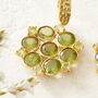 Green Peridot Gold Plated Silver Mandala Earrings, thumbnail 3 of 11