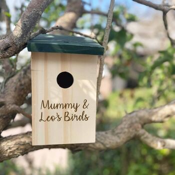 Personalised Wooden Nesting Bird Box, 2 of 4