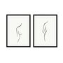 Female Nude Drawings Print Set Of Two, thumbnail 2 of 9
