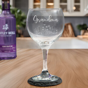 Personalised Floral Name Gin Glass, 3 of 5