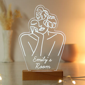 Personalised Fleur Line Art LED Light, 4 of 12
