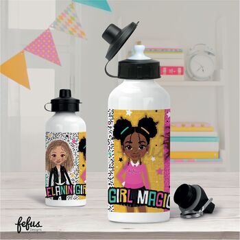 Black Girl Magic Aluminium Water Bottle | Fefus Design, 5 of 5