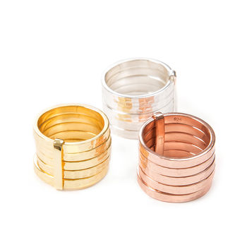 Five Stack Ring Rose Gold Vermeil, 3 of 3