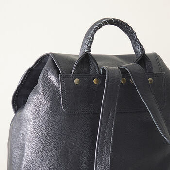 Fair Trade Stylish Versatile Leather Rucksack Backpack, 8 of 12