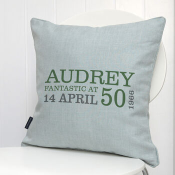 Personalised 50th Birthday Cushion, 3 of 5