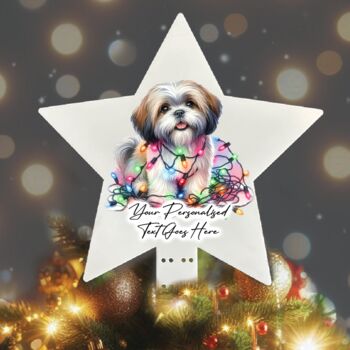 Personalised Shih Tzu In Christmas Lights, 6 of 9