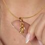 Vintage Teddy Bear Charm Necklace, Sterling Silver Or Gold Plated, thumbnail 1 of 10