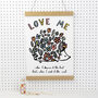 Love Me Floral Hedgehog Print, thumbnail 4 of 4