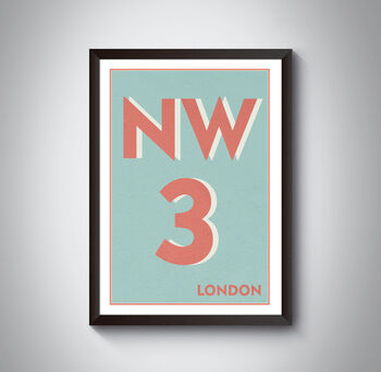 Nw3 Camden London Typography Postcode Print, 6 of 10