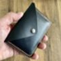 Black Leather Card Wallet, Personalised Card Holder, thumbnail 7 of 12