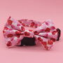 Pink And Red Hearts Valentines Dog Bow Tie, thumbnail 1 of 7