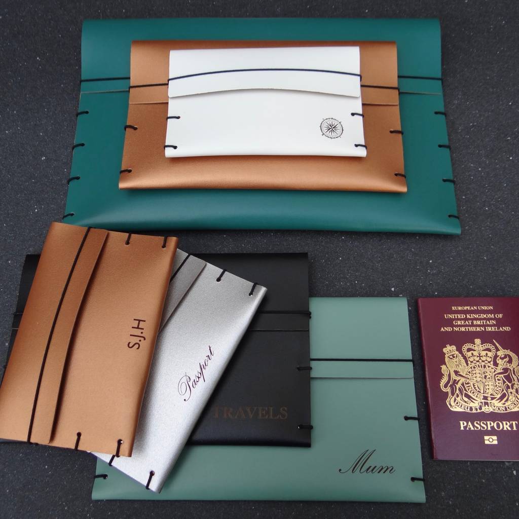 Engraved Personalised Leather Passport Holder, 1 of 12