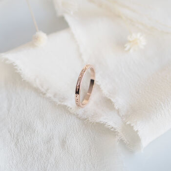 Star Engraved Ring Band In Solid Rose Gold, 4 of 8